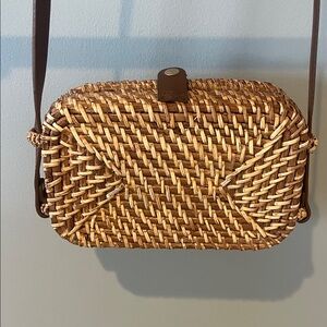 J. Crew Tan Woven Crossbody Bag